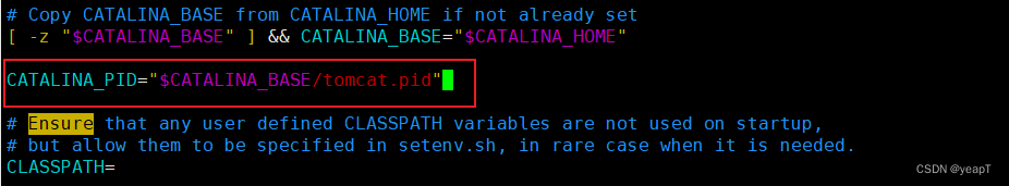 在catalina.sh中添加CATALINA_PID配置